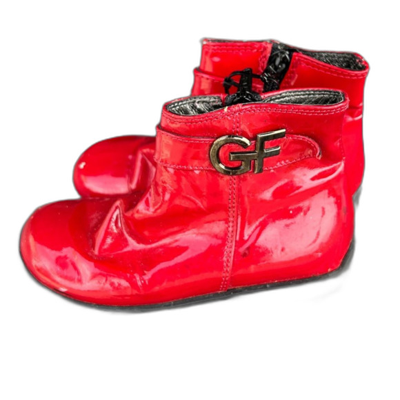 Gianfranco Ferre Red Leather Boots Size 26 US 8 Toddler Girls Children’s Winter - Picture 3 of 5